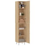 vidaXL Buffet haut Chêne sonoma 34 5x34x180 cm Bois d'ingénierie