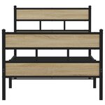vidaXL Cadre de lit en métal sans matelas chêne sonoma 75x190 cm