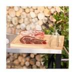 Planche à découper bois d'hévéa - Taille XXL - 46 x 46 cm - Rigole intégrée