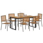 vidaXL Ensemble de salle à manger pour jardin 7 Pièces Gris et marron