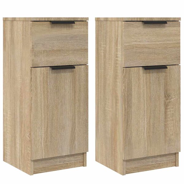 vidaXL Buffets 2 Pièces Chêne Sonoma 30x30x70 cm Bois d'ingénierie