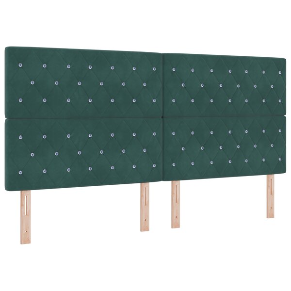 Lit avec sommier et matelas vidaXL Vert foncé 200x200 cm Velours