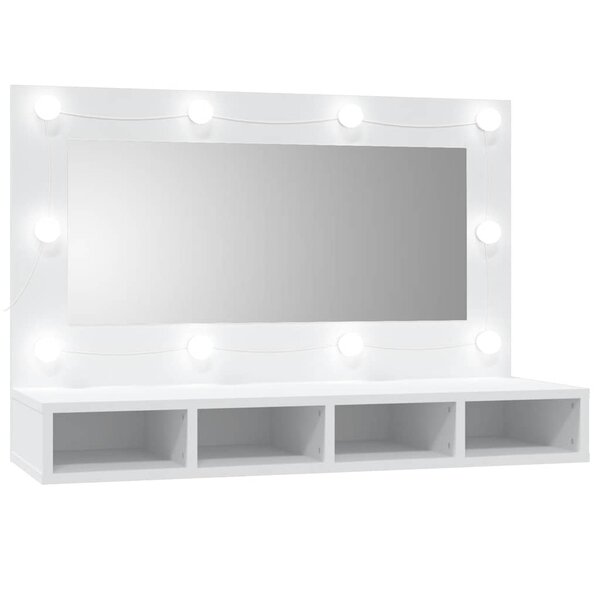 vidaXL Armoire à miroir avec LED blanc 90x31 5x62 cm