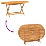 vidaXL Table pliable de jardin 160x85x75 cm Bois d'eucalyptus massif
