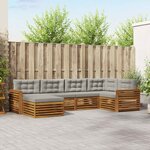 vidaXL Ensemble de canapés d'extérieur 6 Pièces Gris Naturel et Clair