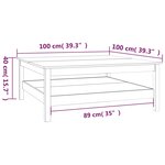 vidaXL Table basse Blanc 100x100x40 cm Bois massif de pin
