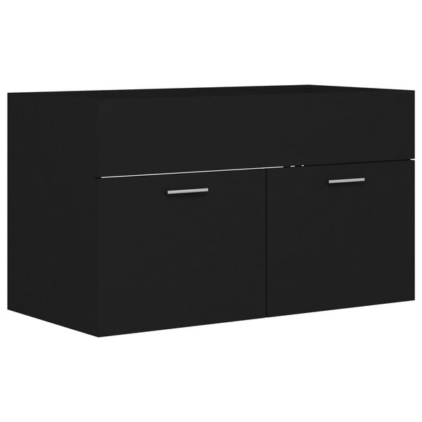 vidaXL Armoire d'évier Noir 80x38 5x46 cm Bois d’ingénierie