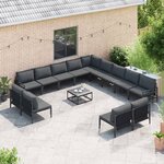 vidaXL Ensemble de canapé de jardin 14 Pièces Anthracite Acier