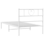 vidaXL Cadre de lit métal sans matelas et tête de lit blanc 107x203 cm