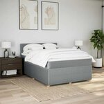 vidaXL Sommier à lattes de lit avec matelas Gris clair 160x200cm Tissu