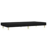 vidaXL Canapé-lit à 2 places avec repose-pied noir tissu