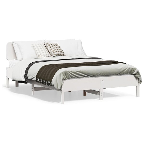 vidaXL Cadre de lit sans matelas blanc 150x200 cm bois de pin massif