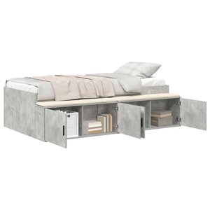 vidaXL Cadre de lit Gris béton 90 x 200 cm Bois d'ingénierie