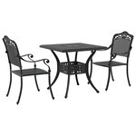 vidaXL Ensemble de tables de jardin 3 Pièces Noir Aluminium coulé