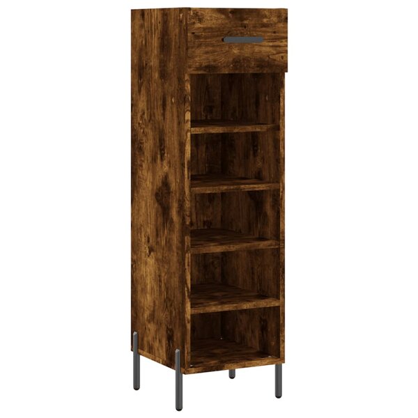 vidaXL Meuble à chaussures chêne fumé 30x35x105 cm bois d'ingénierie