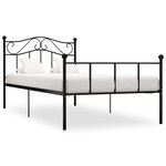 vidaXL Cadre de lit sans matelas noir métal 100x200 cm