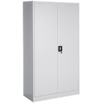 Tectake lot de 6 vestiaires métallique comprenant 6 casiers et 1 penderie intégrée 180x90x40cm - gris