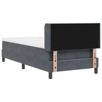 Lit box spring vidaXL avec matelas gris foncé 80x200 cm en velours