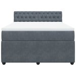 vidaXL Sommier à lattes de lit et matelas Gris foncé 160x200cm Velours