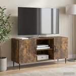 vidaXL Meuble TV Chêne fumé 102 x 34 5 x 50 cm Bois d'ingénierie