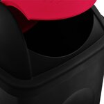 vidaXL Poubelle avec couvercle pivotant 60 L Noir et rouge