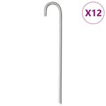 vidaXL Piquets de tente 12 Pièces 37 cm Ø10 mm acier galvanisé