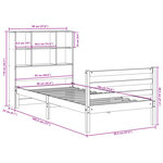 vidaXL Lit bibliothèque sans matelas blanc 90x190cm bois de pin massif