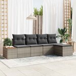 vidaXL Ensemble de canapé de jardin 5 Pièces Gris 184 x 62 x 85 cm