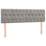 vidaXL Têtes de lit 2 Pièces Gris clair 72x7x78/88 cm Velours