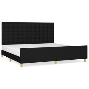 vidaXL Cadre de lit sans matelas noir 200x200 cm tissu