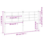vidaXL Tête de lit de remplacement métal blanc 180 cm