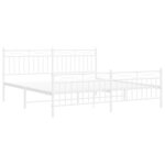 vidaXL Cadre de lit métal avec tête de lit/pied de lit blanc 183x213cm