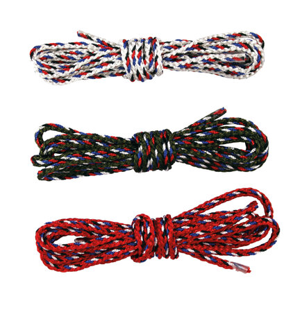 Cordelette type paracord Blanc rouge et noir 3 mm x 1 m 3 pièces