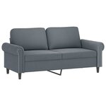 vidaXL Canapé 2 places avec oreillers gris foncé 140 cm velours