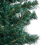 vidaXL Sapin de Noël artificiel mince pré-éclairé/support vert 240 cm