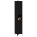 vidaXL Cabinet de salle de bain avec tiroir Noir 31 5 x 33 x 190 cm