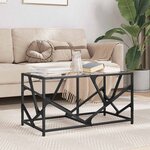 vidaXL Table basse avec dessus en verre transparent 78 5x40x41cm acier