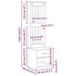 vidaXL Portemanteau SANDNES 45x40x159 5 cm bois massif pin