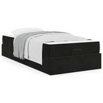 vidaXL Cadre de lit avec matelas Noir 100 x 200 cm Velours