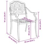 vidaXL Chaises de jardin lot de 2 vert aluminium coulé