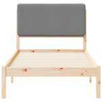 vidaXL Cadre de lit avec tête de lit rembourrée Gris clair 90 x 190 cm