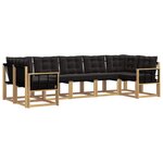 vidaXL Ensemble de canapés d'extérieur 7 pc Blanc et noir