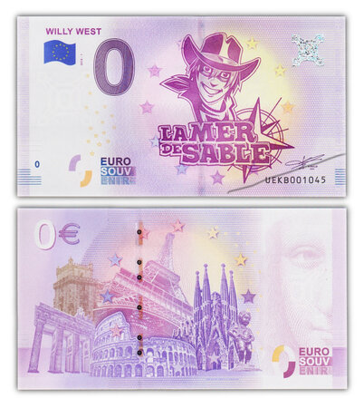 Billet de Collection 0 Euro souvenir 2018 Willy West - France - Neuf