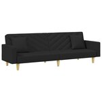 vidaXL Canapé-lit à 2 places et oreillers et repose-pied noir tissu
