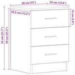 vidaXL Tables de chevet 2Pièces Chêne marron 38x35x56cm Bois d'ingénierie
