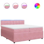 vidaXL Sommier à lattes de lit avec matelas Rose 200x200 cm Velours