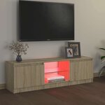 vidaXL Meuble TV avec lumières LED chêne sonoma 120x30x36 cm