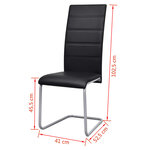 vidaXL Chaises à manger cantilever lot de 2 noir similicuir