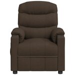 vidaXL Fauteuil de massage Marron foncé Tissu