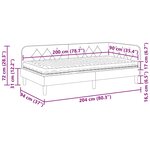 vidaXL Cadre de lit d'angle avec matelas Gris foncé 90 x 200 cm tissu